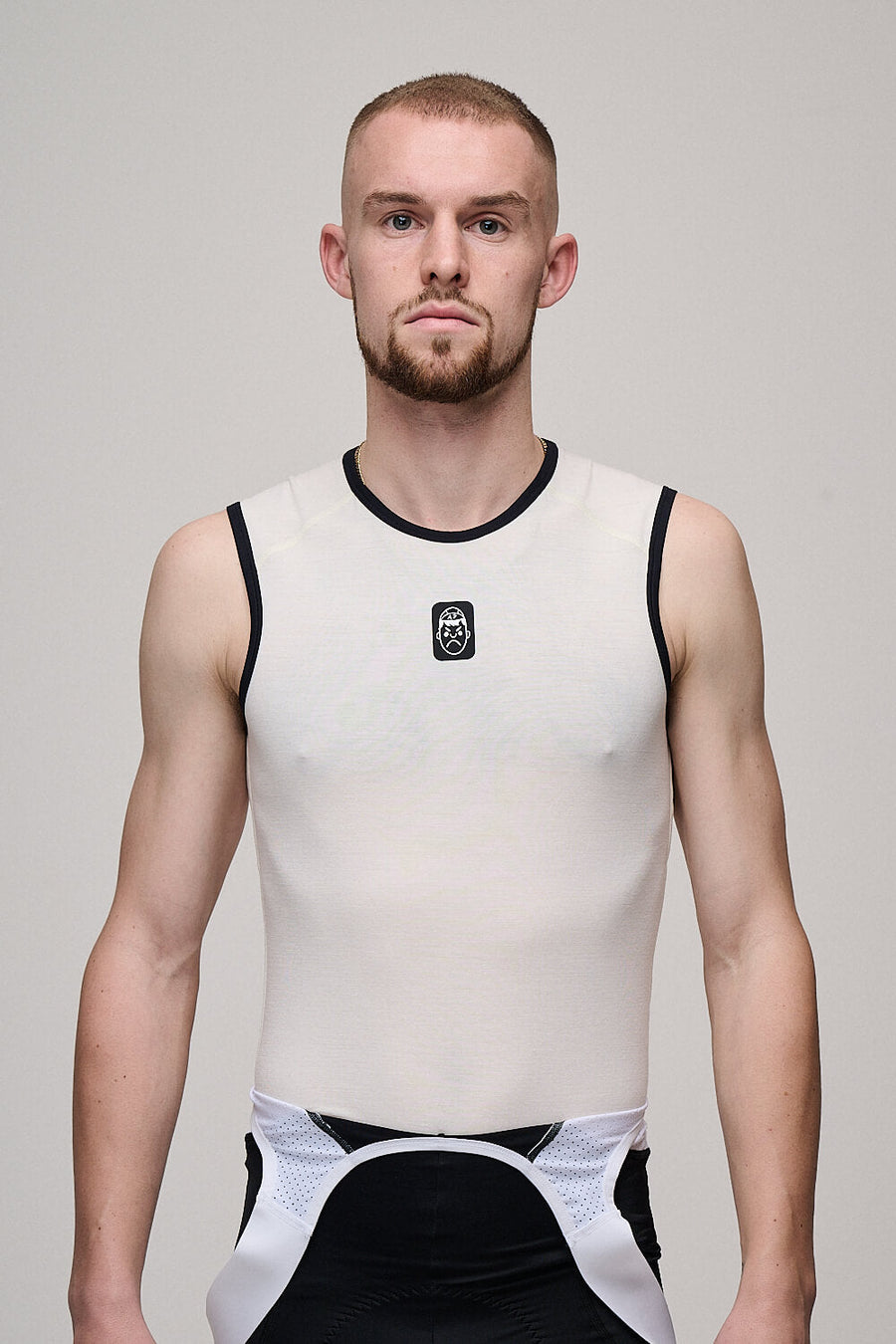 Sleeveless Merino Wool Cycling Base Layer | White Sand